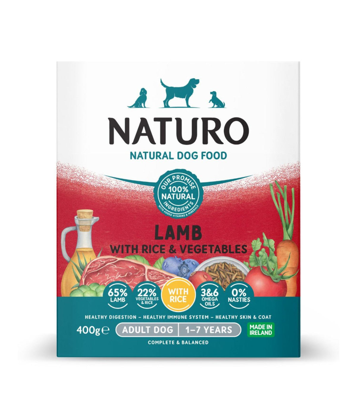 Alimentación Húmeda con Cordero para Perros Adultos - Naturo