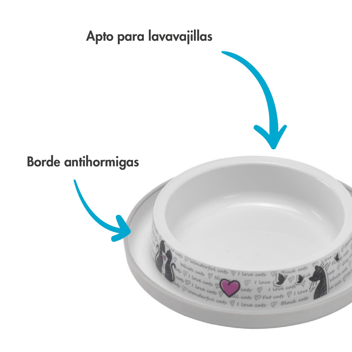 Comedero/Bebedero para Gatos - Cats In Love - 210ml/350ml. ¡OFERTA 30%DTO.! DEL 1 AL 20 DE ABRIL
