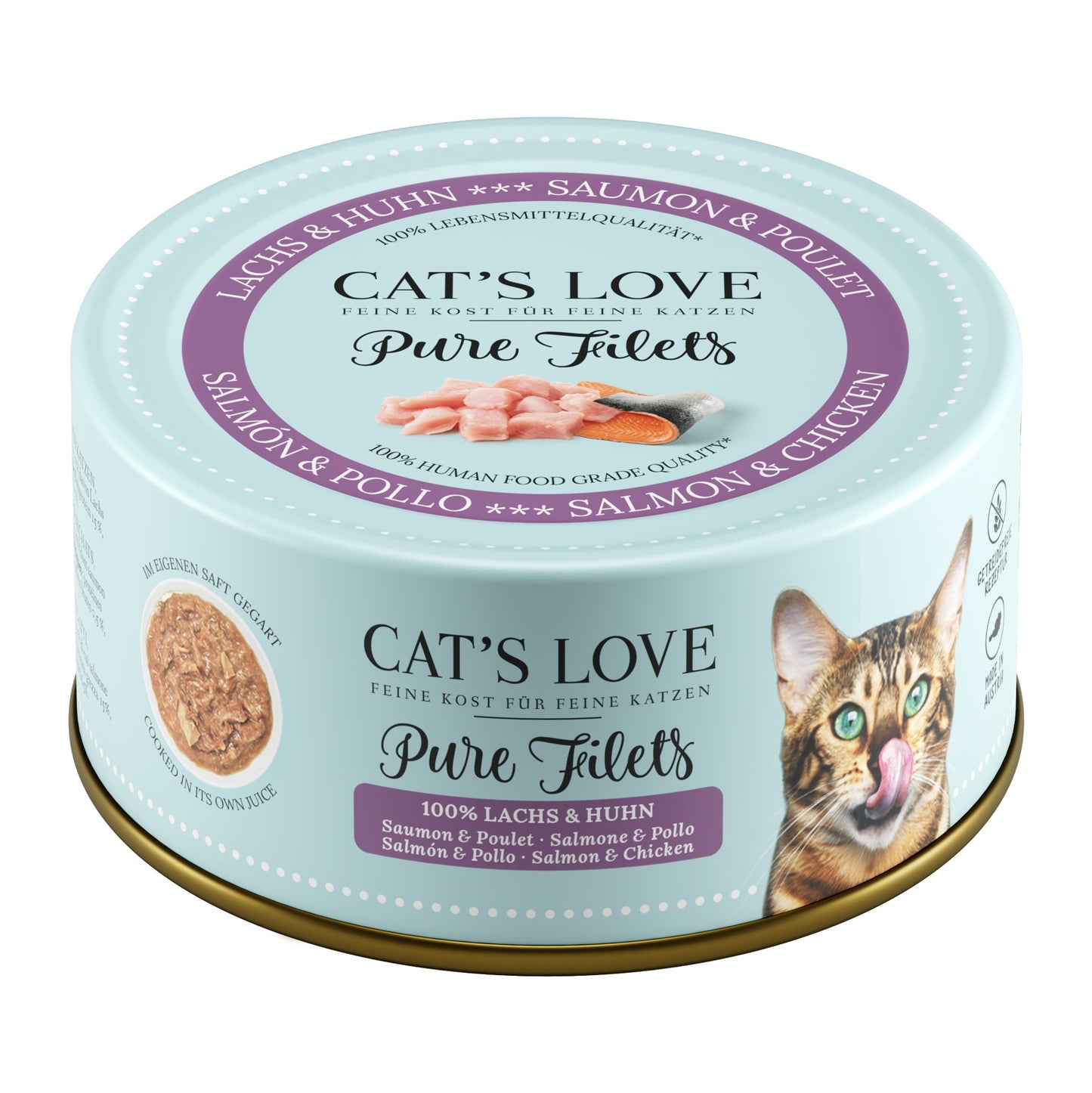 Lata para Gatos - Filetes de Pollo y Salmón - Cat's Love