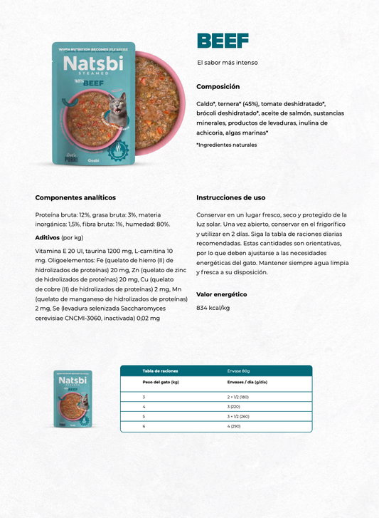 Natsbi para Gatos - Ternera (DISPONIBLE EN TIENDA FÍSICA)