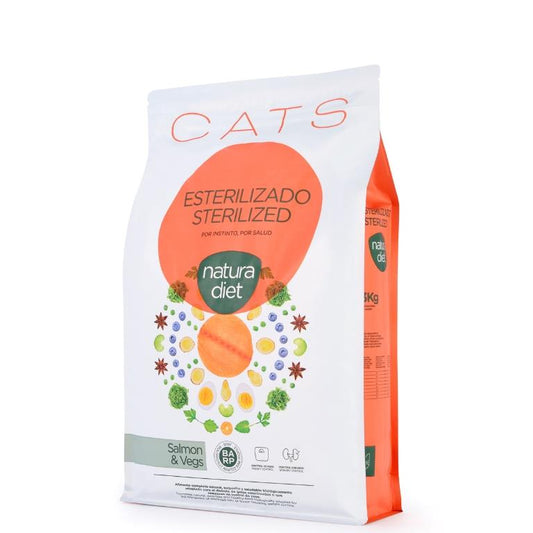 Pienso para Gatos esterilizados - Salmon - NaturaDiet